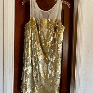 Gold Sequin Sleeveless Dress